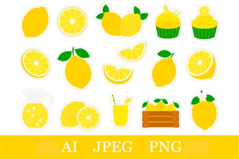 Lemon Stickers Printable Fruits Sticker Graphic By Shishkovaiv