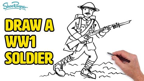 How To Draw A Ww1 British Soldier Youtube