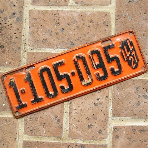 Antique Vintage License Plate License Tag Illinois License | Etsy