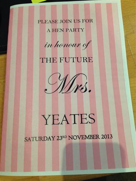 Hen Party Invites Front Cover Hens Party Invitations Invites