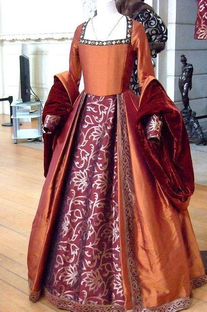 History Salmon And Orange Dress Tudor Costumes Elizabethan Fashion