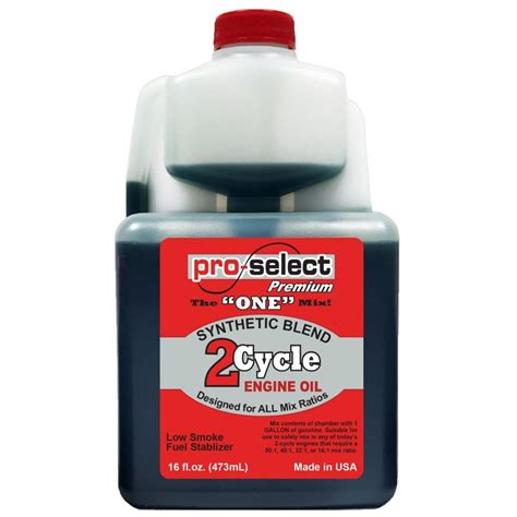 The specific oil/gas ratio your small engine requires can be obtained in your operator's manual. Pro Mix 16-oz 2-Cycle Synthetic Blend Engine Oil Fuel ...
