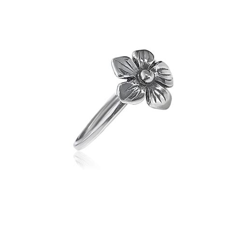 Sterling Silver Flower Ring Stacking Ring Boho Ring Flower Etsy