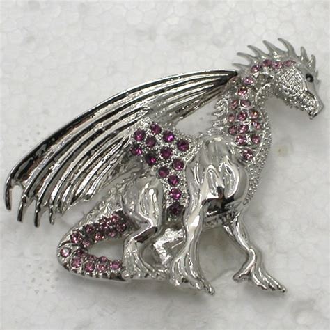 Purple Rhinestone Dragon Pin Brooches C464 D In Brooches From Jewelry
