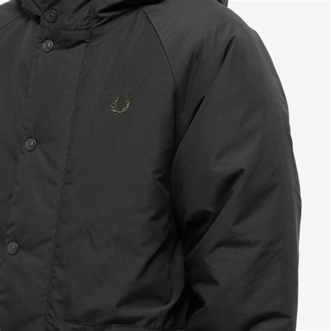 fred perry padded zip through jacket black end tw