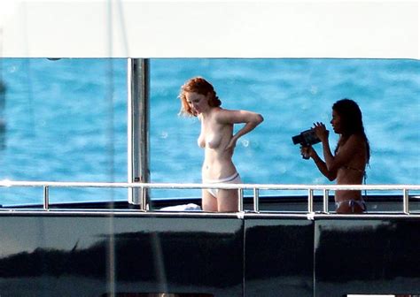 Model Lily Cole Nude Tits On A Yacht In St Barts Scandal