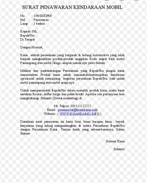 Demikian surat penawaran ini kami sampaikan. Contoh Surat Penawaran - Guru Paud