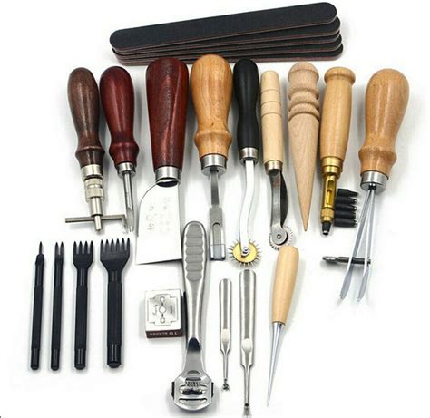Leather Craft Punch Tools Kit Stitching Carving Working Sewing Saddle