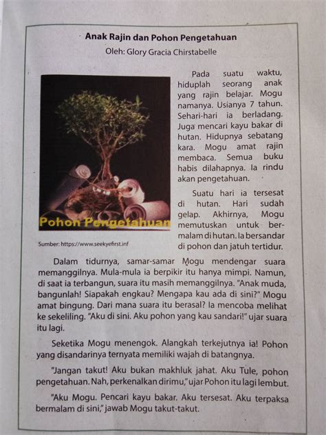 Unsur Cerpen Anak Rajin Dan Pohon Pengetahuan – Ilustrasi