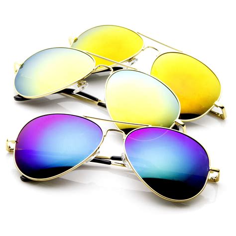 Limited Edition Zerouv Full Gold Frame With Revo Mirrored Lens 1486 Sunglasses [3 Pack] From