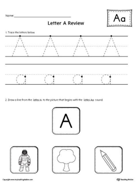 Letter A Review Worksheet  MyTeachingStation.com