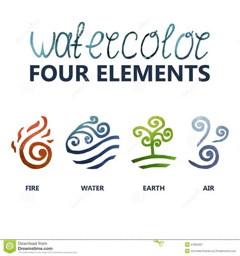 Earth Air Water Fire Symbols Omahdesignku