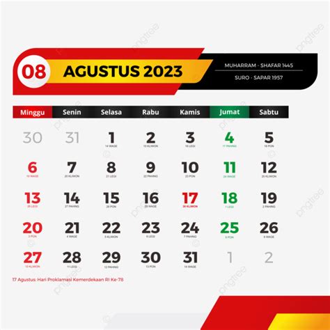 Kalender 2023 Agustus Lengkap Dengan Tanggal Merah Cuti Bersamajawa Dan