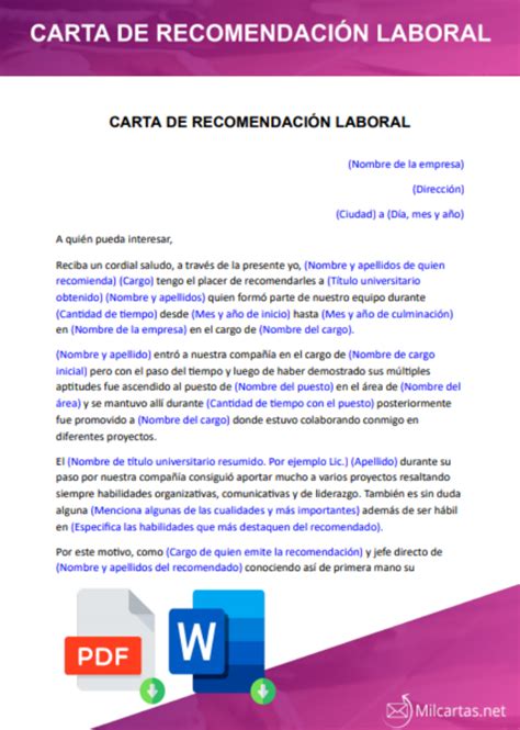 Total Imagen Carta Recomendacion Trabajo Modelo Abzlocal Mx