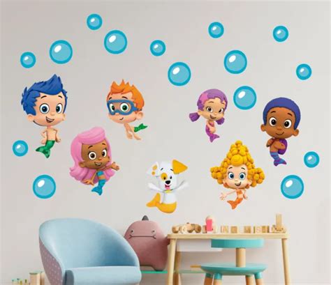 Cartoon Bubble Guppies Fun Custom Wall Decal Decor Sticker Vinyl Decor