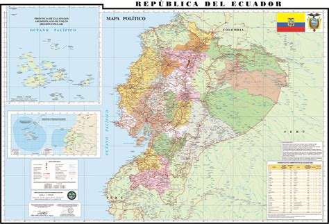Mapa Pol Tico Del Ecuador Tama O Completo