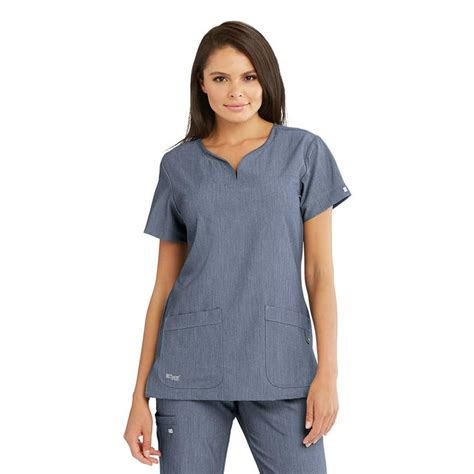 barco grey s anatomy signature women s 2121 scrub top denim shade large