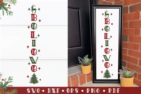 Believe Christmas Porch Sign Illustration Par Craftlabsvg · Creative