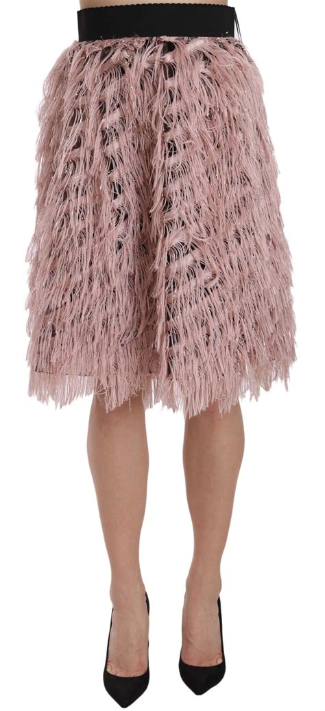 Shop the season's hottest trends, top design at good price. Dolce & Gabbana Pink Gold Fringe Metallic Pencil A-line ...