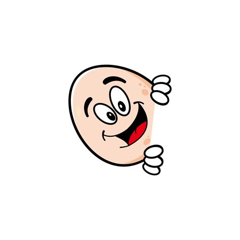 Smiling Egg Mascot Cartoon Character Vector Illustration Isolated On White Background 6300435
