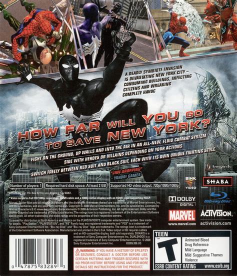 Spider Man Web Of Shadows 2008 Box Cover Art Mobygames