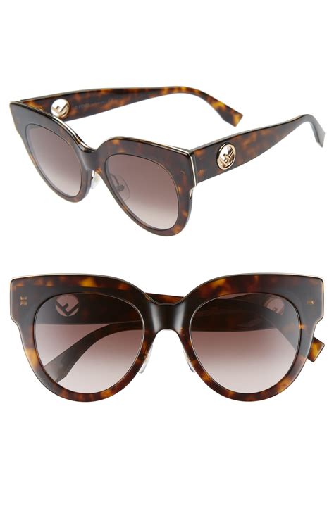 Fendi 51mm Sunglasses Dark Havana Lyst