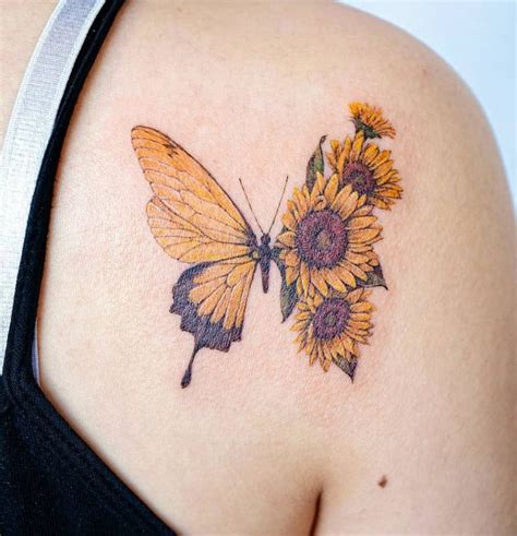 Tumblr Sunflower Tattoos Tattoos Butterfly Tattoo Designs