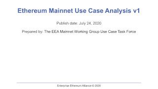 Mainnet Use Case Analysis V Results Envision Blockchain Solutions