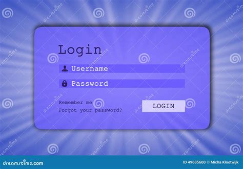 Login Interface Username And Password Stock Illustration Image