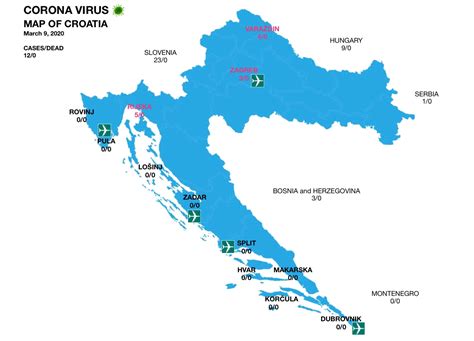 Karten und karte von kroatien (land / staat) | welt atlas.de physische landkarte von kroatien reiserouten nach kroatien routenplaner & karten √ file. COVID-19 in Kroatien: Coronavirus-Karten, Tests ...