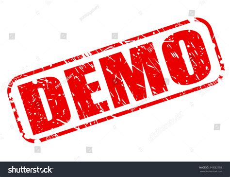 Demo Red Stamp Text On White Stock Vector 340082783 Shutterstock