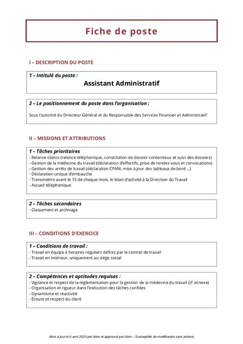 Fiche De Poste Assistant Commercial Et Administratif Hot Sex Picture