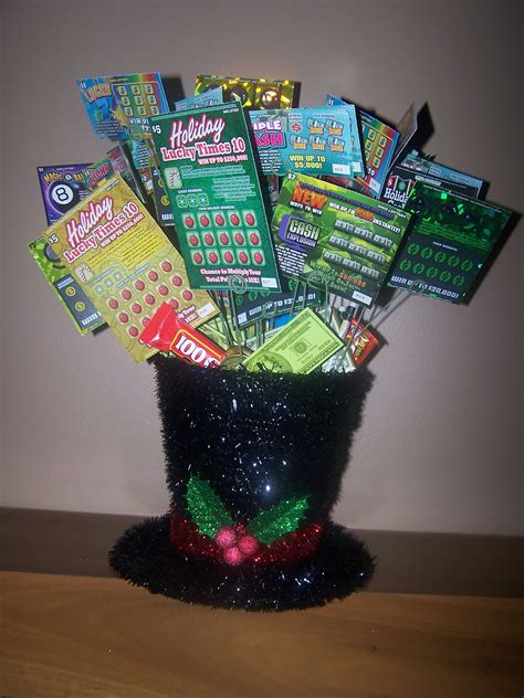 Super easy and a really cute gift! Lottery ticket basket. I made this for a fundraiser raffle ...
