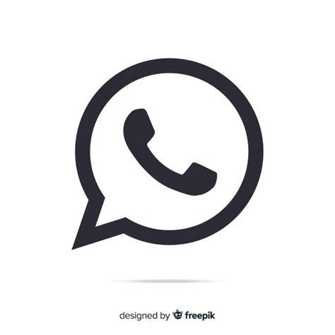 White icon whatsapp logo png images with transparant background, which you can use in your poster, flyer design, or presentation powerpoint directly. Free Vector | Black and white whatsapp icon