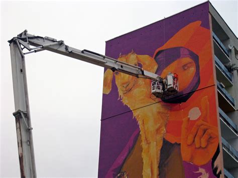 Inti New Mural In Progress For Fundacja Urban Forms In Lodz Poland