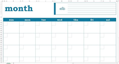 Remarkable Calendar Blank Month Template Calendar Template Excel