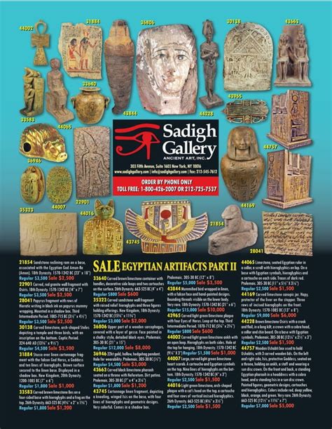 Sadigh Gallery S Holiday Sale On Authentic And Rare Egyptian Artifacts