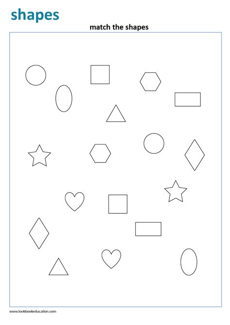 Free Printable Matching Shapes Worksheets Printable Blank World