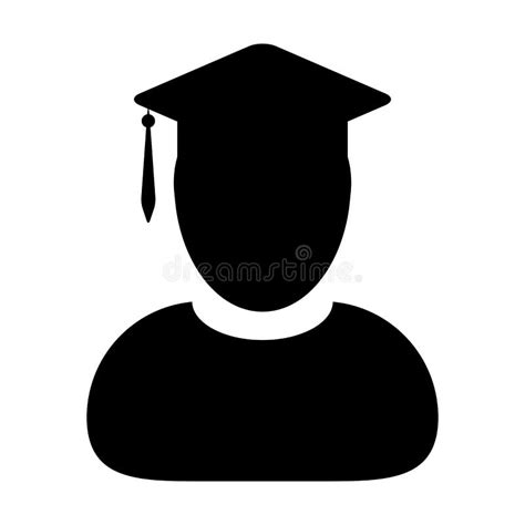 Student Icon Vector Male Graduation Profile Avatar With Mortar Board