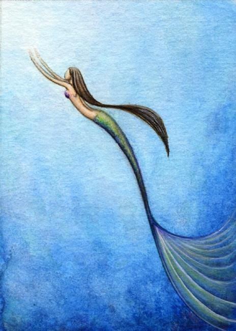 Watercolor Mermaid Mermaid Painting Watercolor Art Watercolour