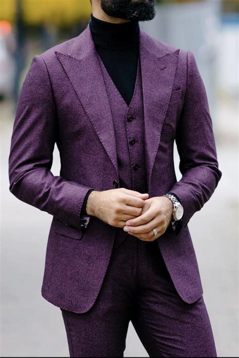 Purple Suits For Men Wedding Ideas Purple Suits Mens Outfits Black