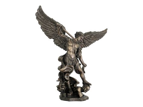 Extra Large Saint St Michael Archangel Defeated Lucifer Statue