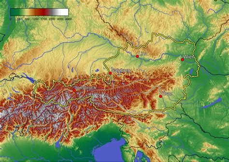 Map Of Austria Topographic Map Online Maps And Travel Information
