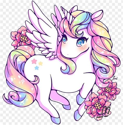 Unicorn Rainbow Rainbowunicorn Kawaii Cute Cute Rainbow Cartoon Unicorns PNG Image With
