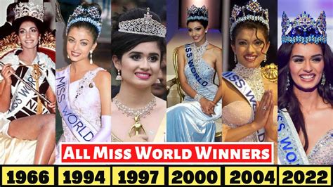 Complete List Of All Miss World Winners From India From 1947 To 2022