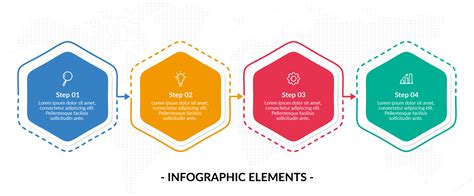 Four Colorful Hexagon Steps Business Infographic Template 1533657