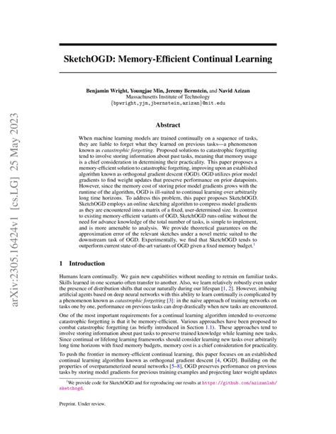 Sketchogd Memory Efficient Continual Learning Deepai