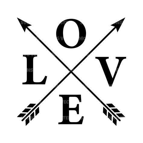 Love Cross Arrows Svg Vector Cut File For Cricut Silhouette Etsy Canada