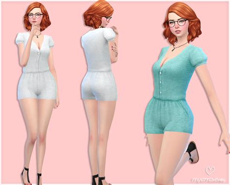 Simlife Buttoned Romper Short Sims 4 Updates ♦ Sims 4 Finds And Sims