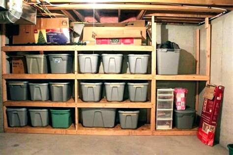 We used two 2″ x 4″ boards, cut to length, as the actual frame. Basement Storage Ideas | Basement storage shelves ...